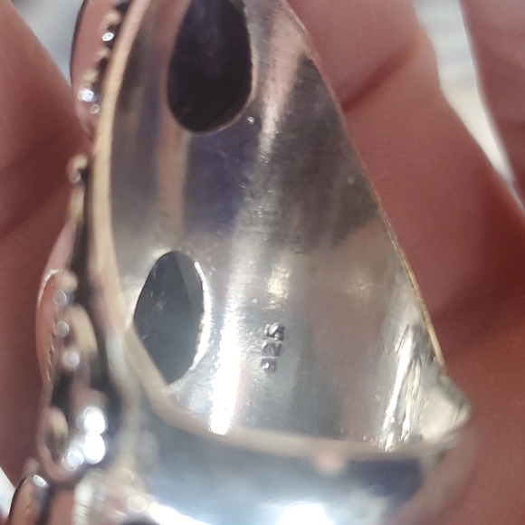 New Oversized Sodalite 925 Silver Statement Ring. - Picture 12 of 16